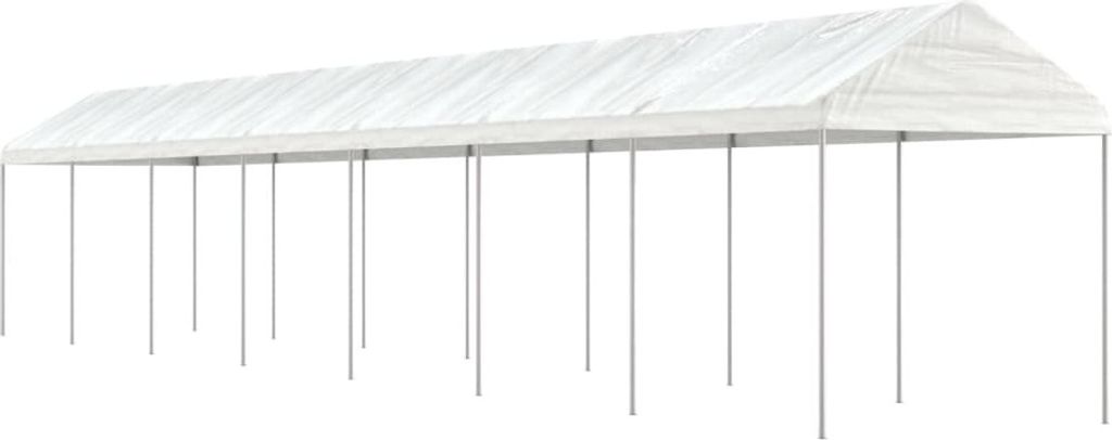 Pavillon mit Dach Weiß 15,61x2,28x2,69 m Polyethylen