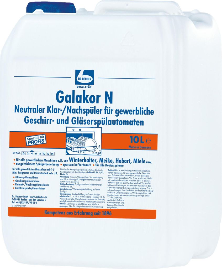 1 "Dr. Becher" Galakor N Klar-/Nachspüler 10 l für gewerbl. Produktbild 