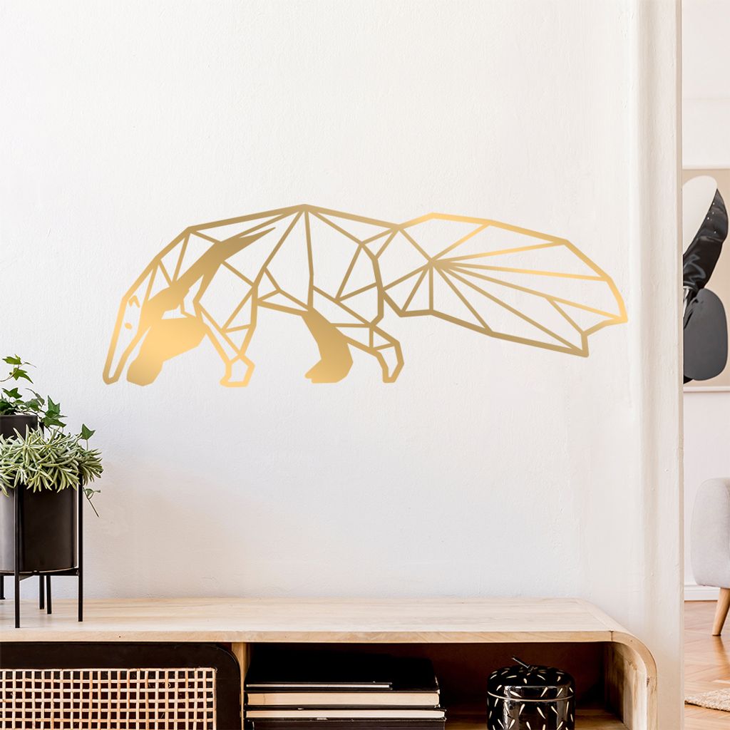 Ameisenbären Polygon Wandtattoo Wandaufkleber Wall Sticker - Dekoration, Küche, Wohnzimmer, Schlafzimmer, Badezimmer