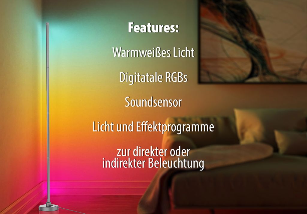 Northpoint LED Stehlampe Ecklampe mit Fernbedienung Produktbild 4