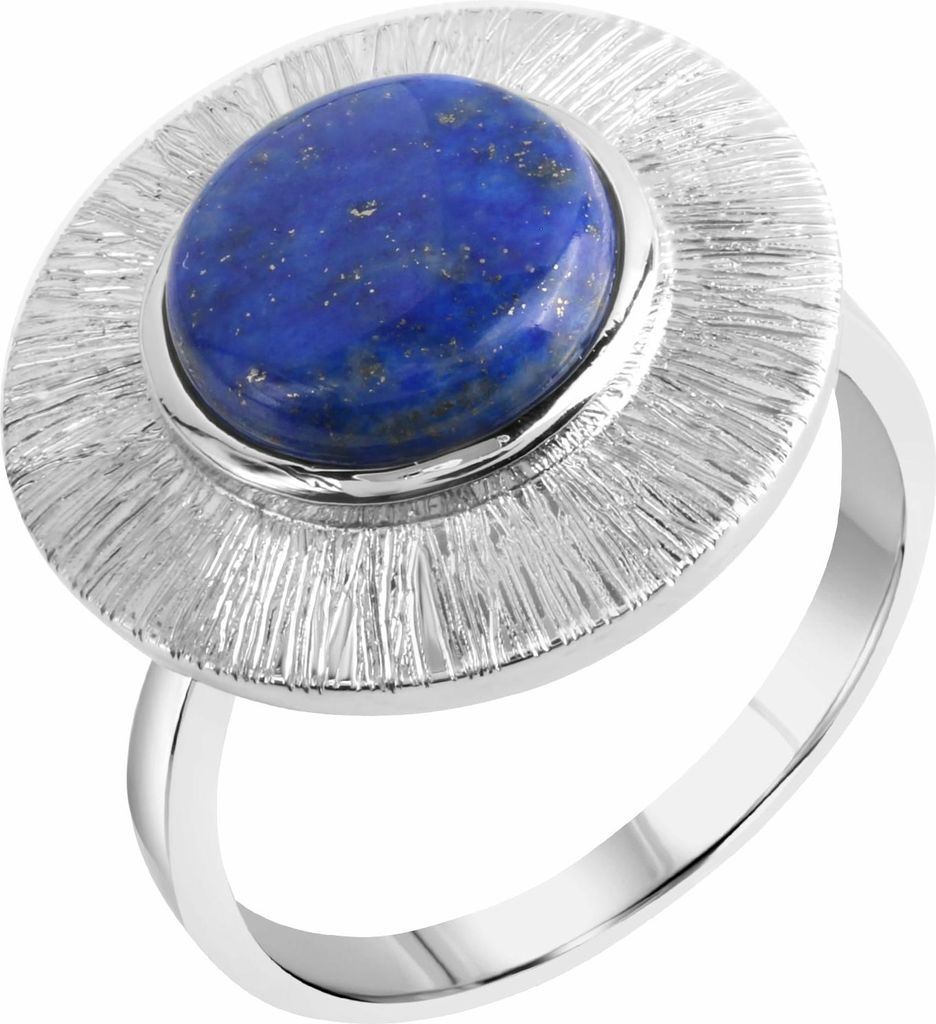 Zeeme Gemstones Ring 925/- Sterling Silber weiß 021 (66,1) Lapislazuli blau 360272514