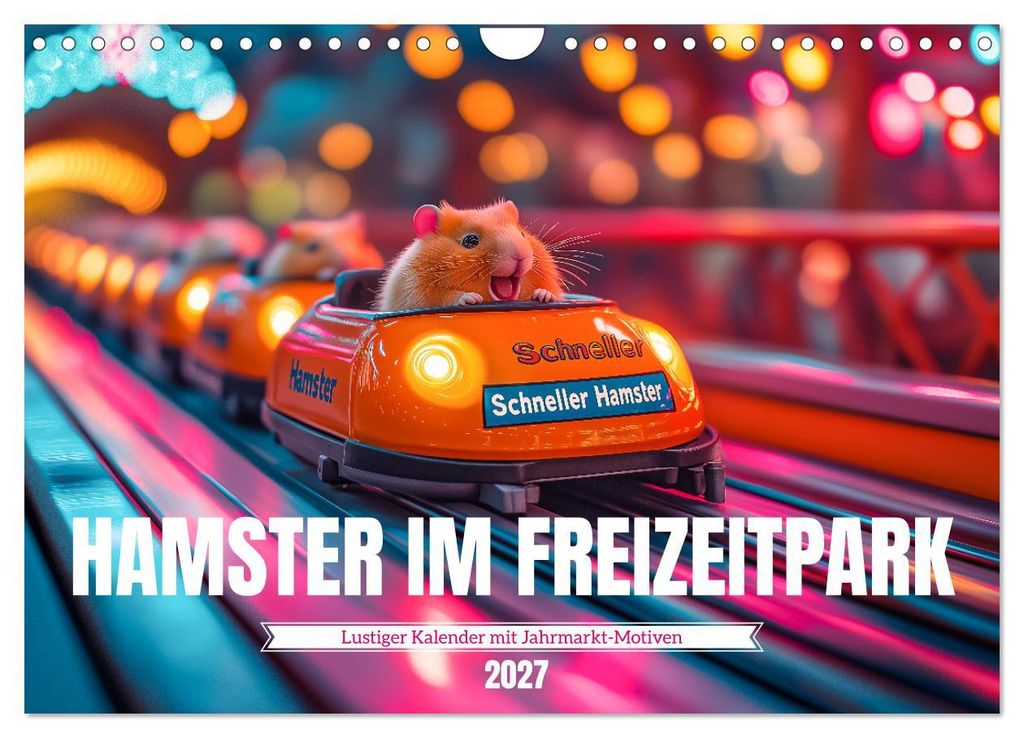 Hamster im Freizeitpark - Lustiger Kalender mit Jahrmarkt-Motiven (Wandkalender 2027 DIN A4 quer), CALVENDO Monatskalender