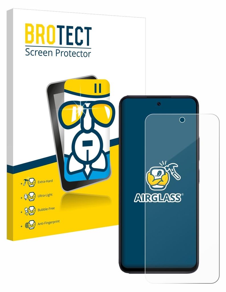 A product shot of a screen protector packaging and the screen protector itself.