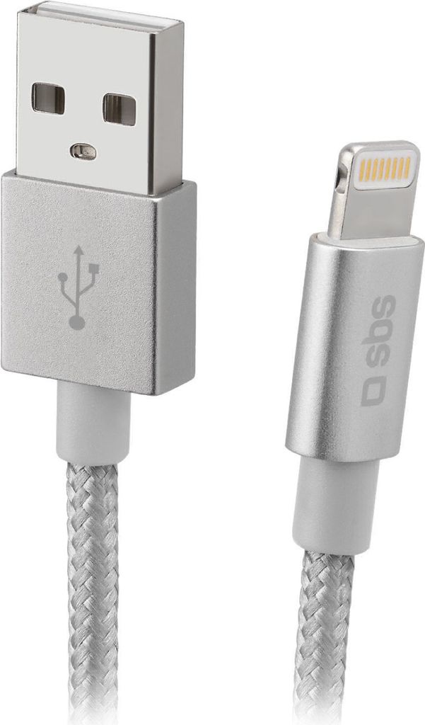 Daten- und Ladekabel USB - Lightning, 1 m, Made For Apple, Silber