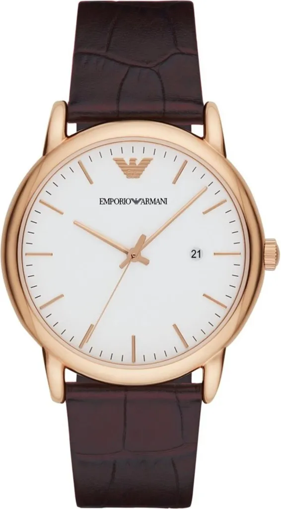 Montre Armani AR2502 Bracelet Cuir : Design Ultra Plat et Cadran Sunray