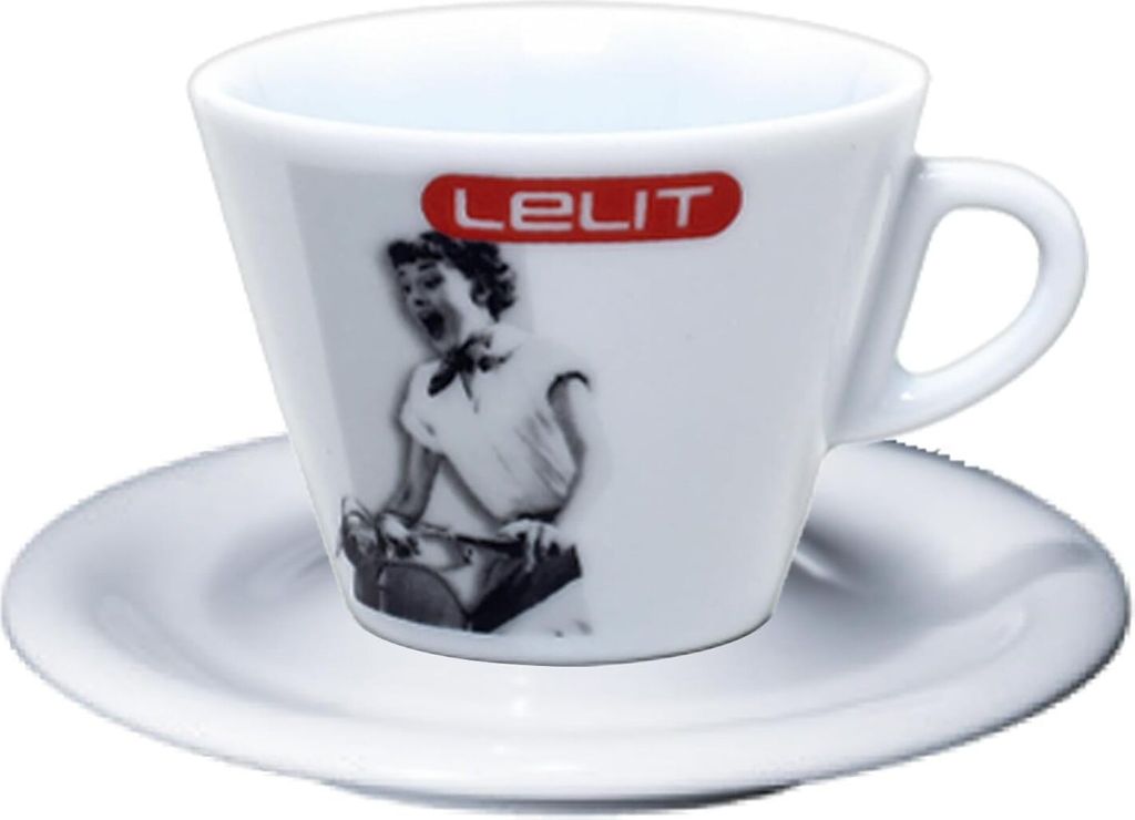 Lelit Capuccino Porzellantassen mit Untertassen - 6 Stück - Weiß