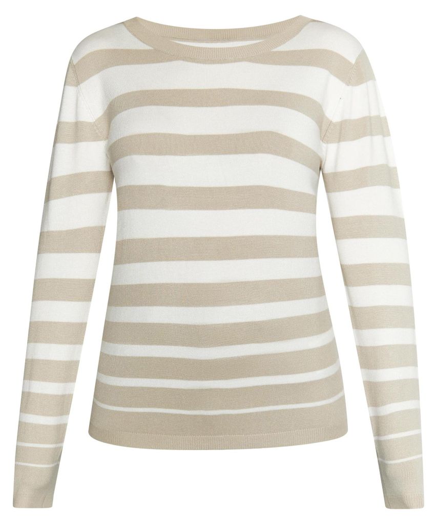 Mutha Damen Strickpullover - grau-weiß, M