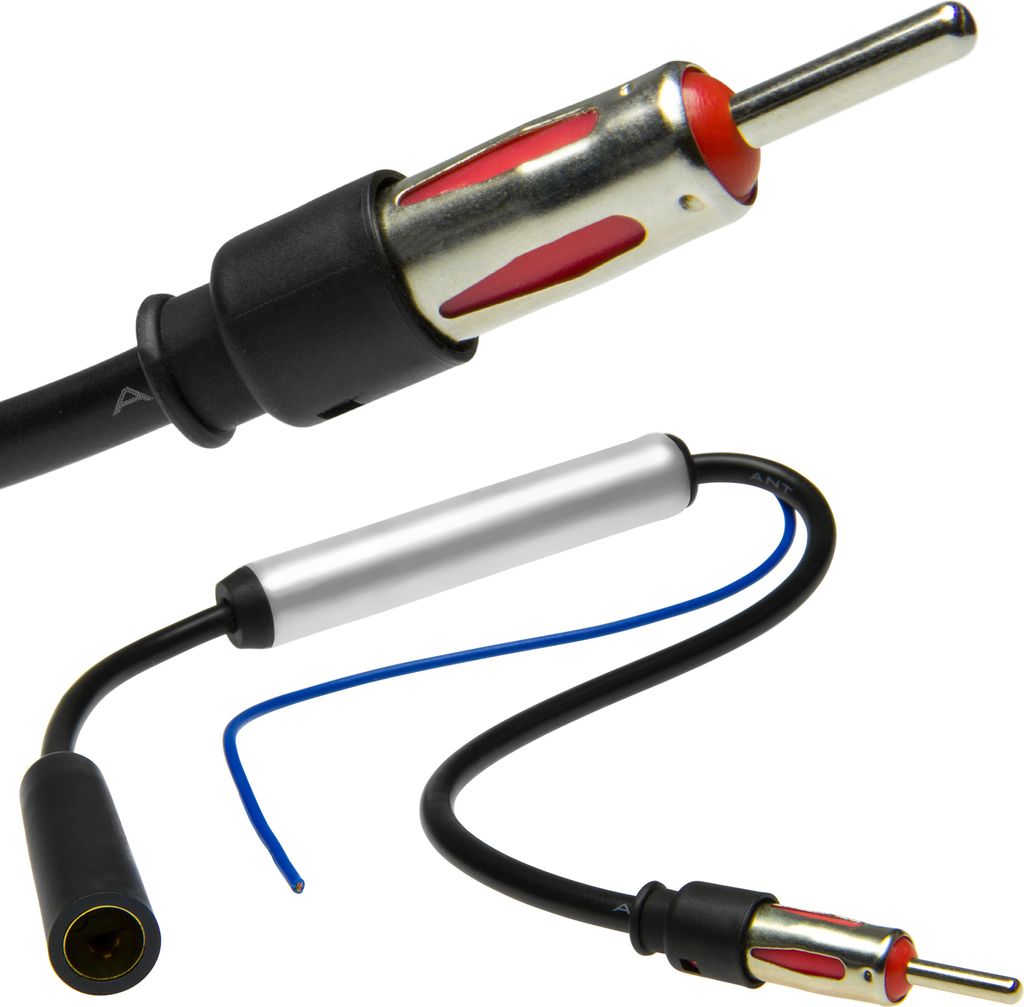 Antennen Signal Verstärker 20dB DIN ISO Stecker Adapter Radio AM/FM Auto KFZ