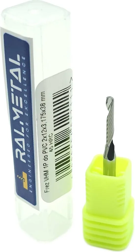 Fraise CNC pour gravure et découpe PVC 2x12x3.175mm carbure monobloc