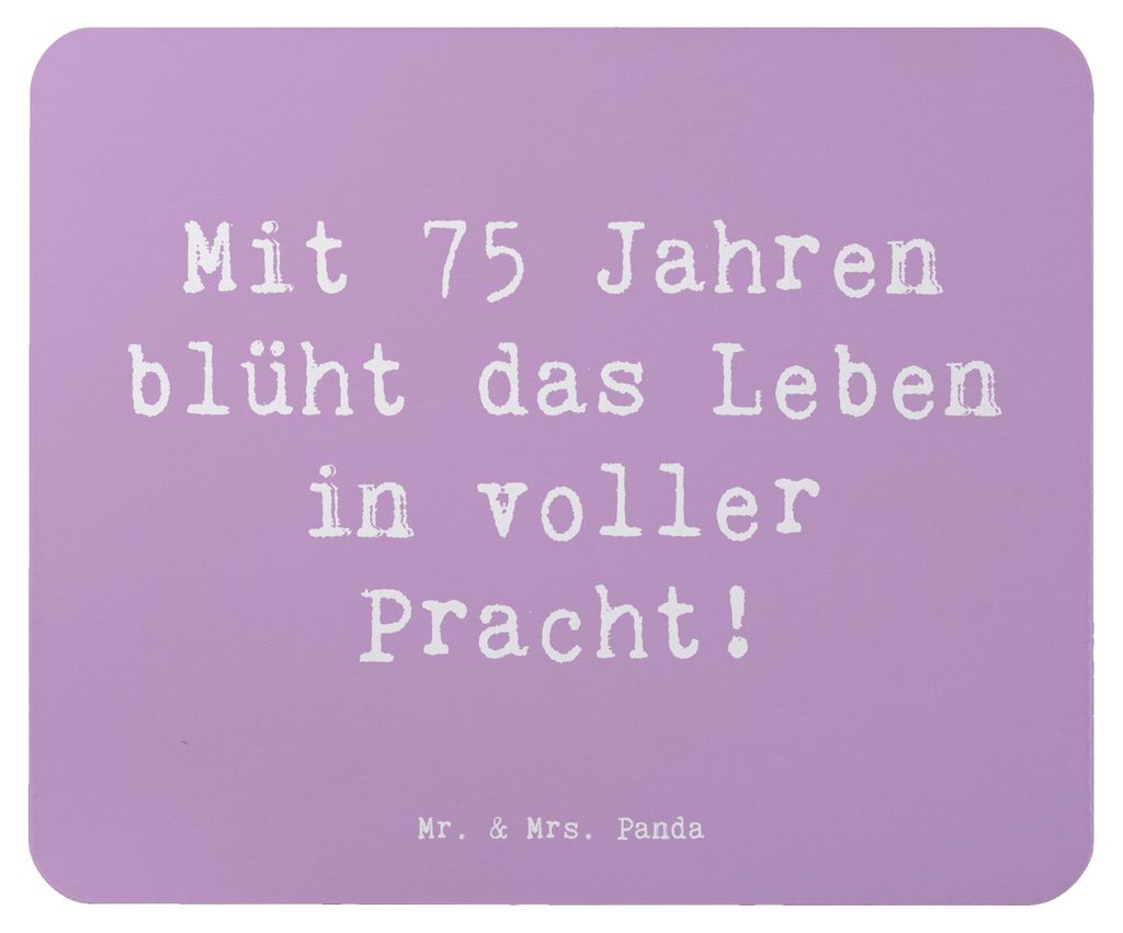 Mr. & Mrs. Panda Mouse Pad Spruch 75. Geburtstag Blüte - Lavendeltraum - Geschenk, Alter, Mauspad, Happy Birthday, mousematte, besondere Anlässe,...
