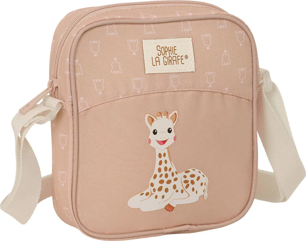 SOPHIE LA GIRAFE COOKIE - Borsa a tracolla piccola, borsa a tracolla per bambini, borsa per bambini, Ideale per bambini da 5 a 14 anni, Comoda e versatile, Qualità e resistenza, 16x4x18 cm, Beige
