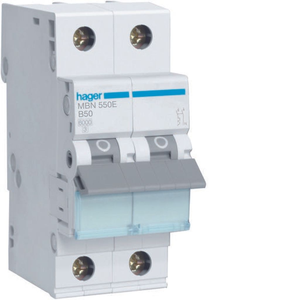 HAGER MCB Leitungsschutzschalter 6kA 1P+N B50A MBN550E