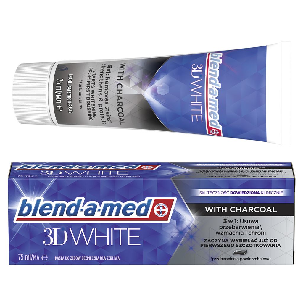 Blend a med Zahnpasta 3D White Charcoal 75ml Aktivkohle Produktbild 