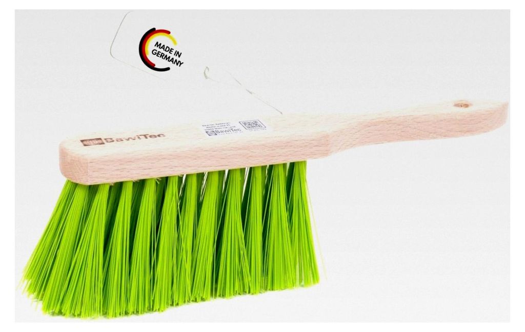 Handbesen mit Eralon-Elaston-Kunststoffborsten in neongrün, 29 cm lang, für Garten, Haus, Hof und Gewerbe