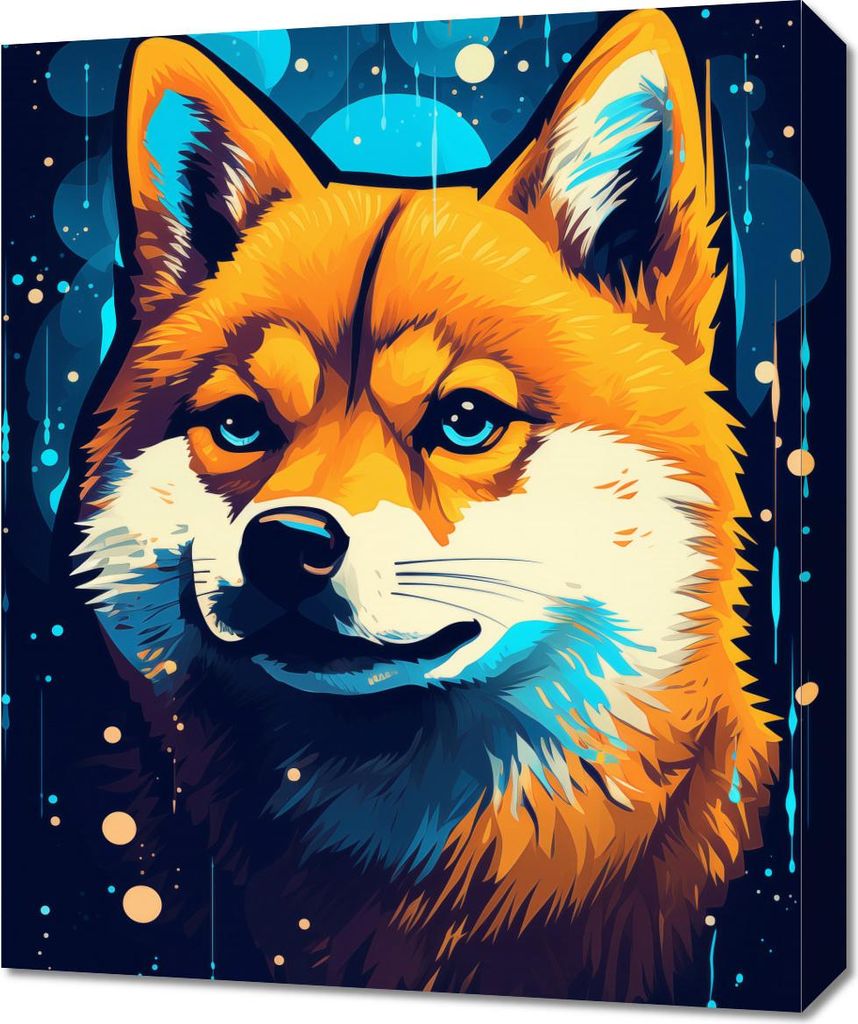 Bild 50x60cm Fuchs im Weltraum