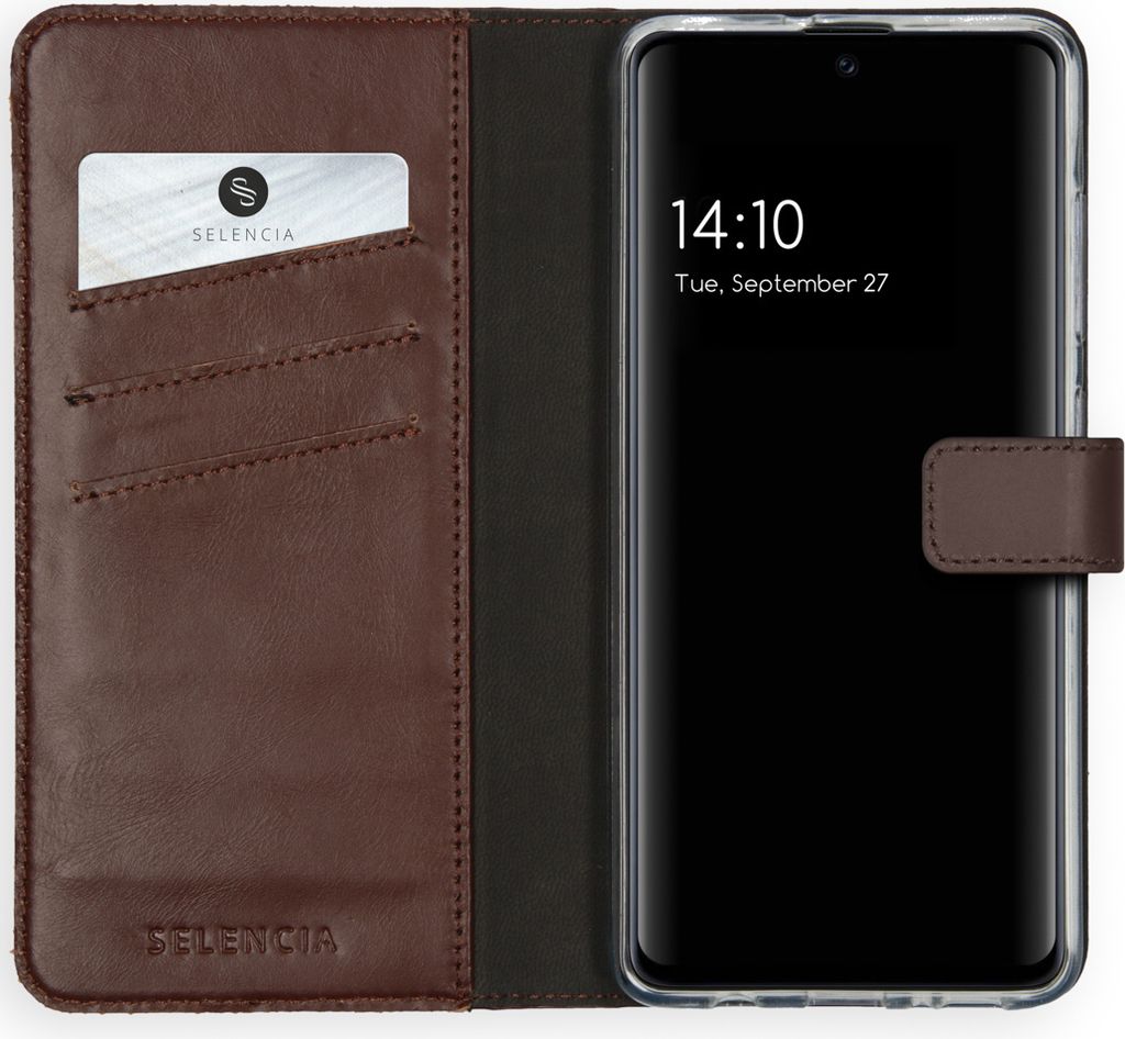 Selencia Echtleder Klapphülle Samsung Galaxy A51 - Braun Produktbild 