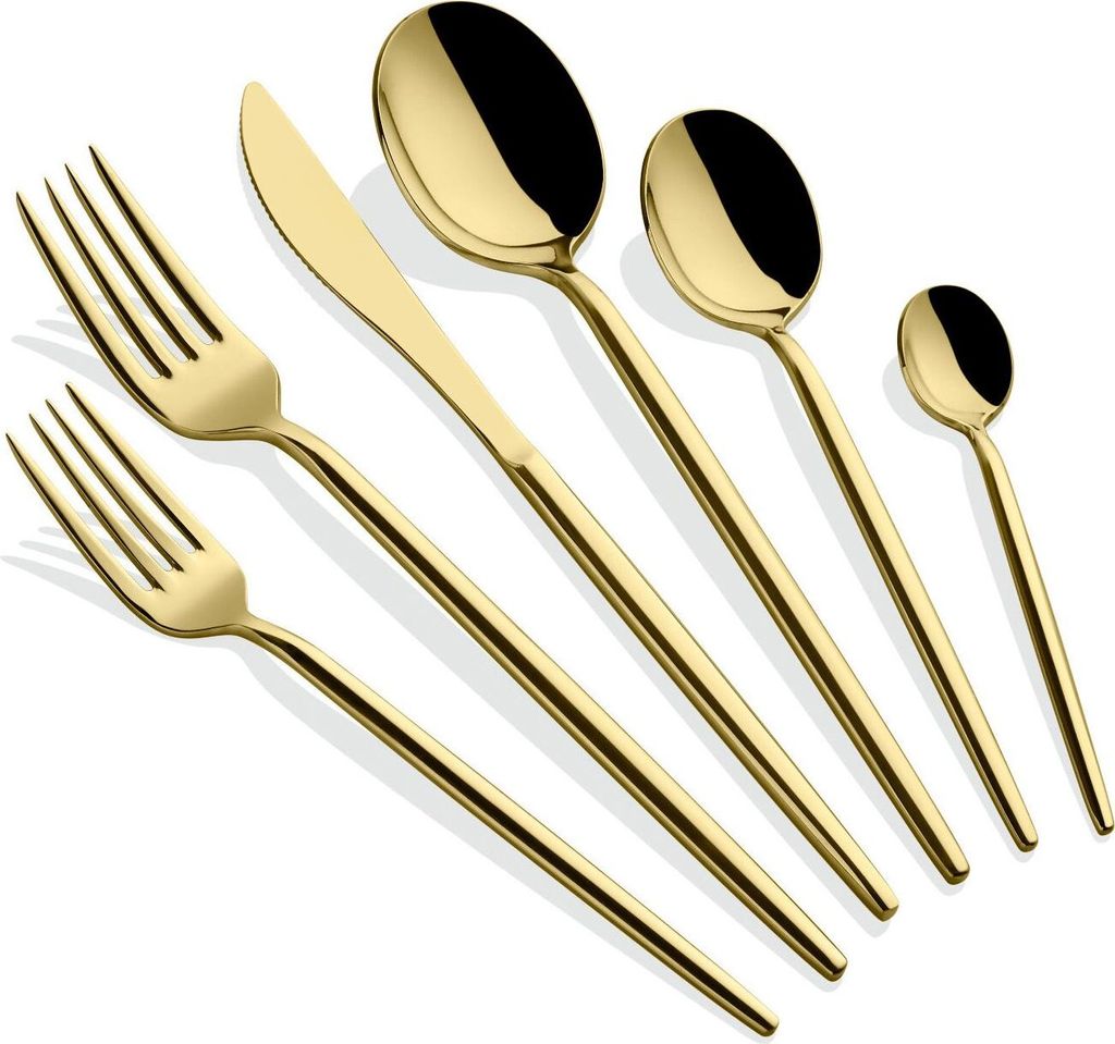 Hermia Concept, Almeria - Gold, Besteckset (36-teilig), Gold, 100 % EDELSTAHL, 21,6 cm