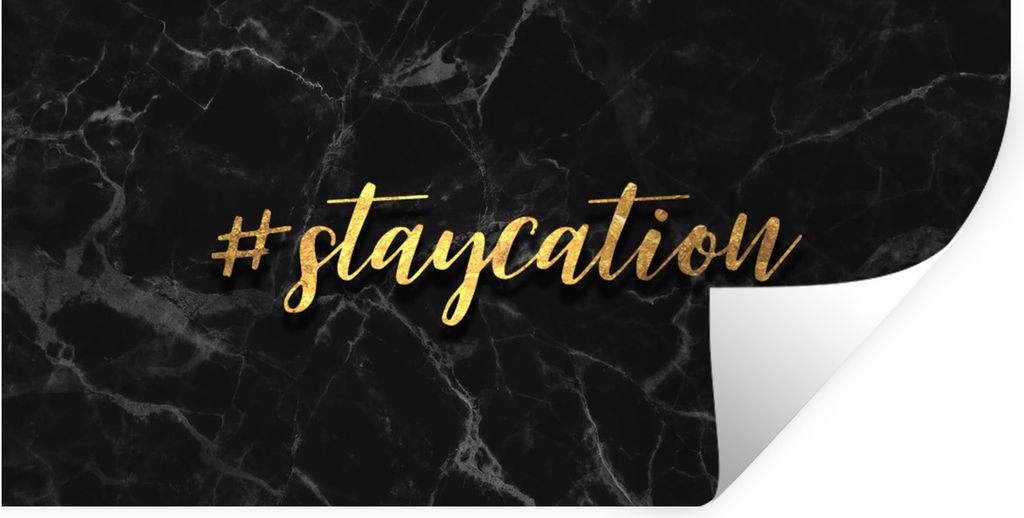 MuchoWow Wandtattoo Wandsticker Wandaufkleber Zitat - Urlaub - Gold - Marmor 120x60 cm Selbstklebend und Repositionierbar - Sticker - Dekorfolie