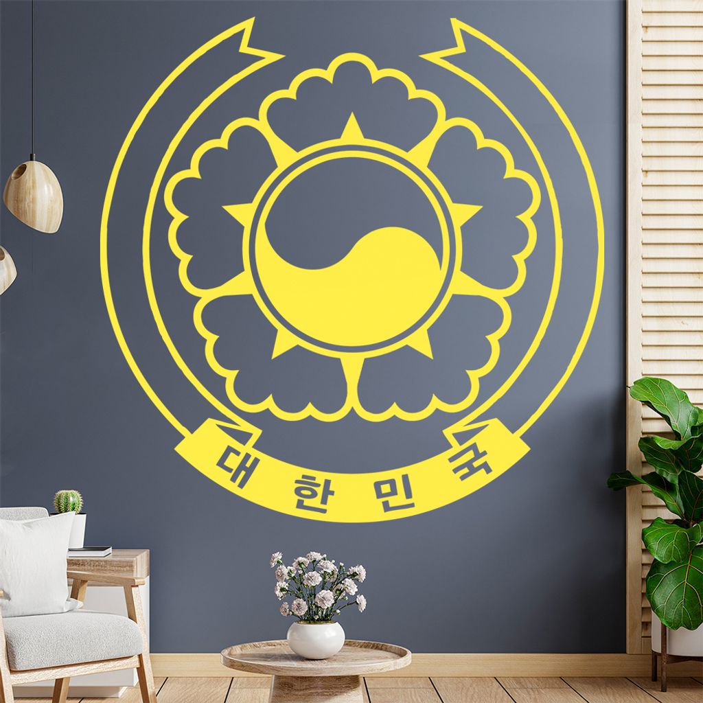 Südkorea Wappen Wandtattoo Wandaufkleber Wall Sticker - Dekoration, Küche, Wohnzimmer, Schlafzimmer, Badezimmer
