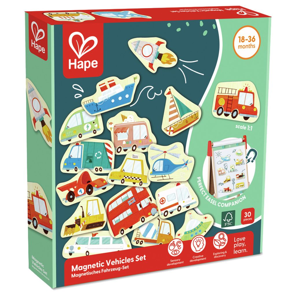 Hape E2008 Magnetische Fahrzeuge Magnete 30 Teile Holz Produktbild 5
