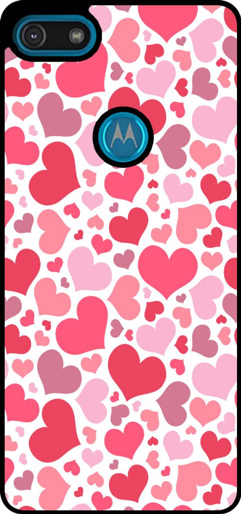 Smartphonica Handytasche geeignet für Motorola Moto E6 Play mit Herzen drucken - Herzen Design TPU Backcover Fall - Kinder Fall mit Herzen Design