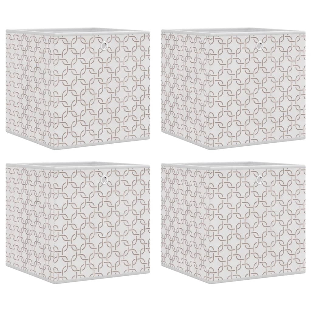 vidaXL Boîtes pliantes 4 pcs. Crème 32x32x32 cm Non-tissé Image du produit 