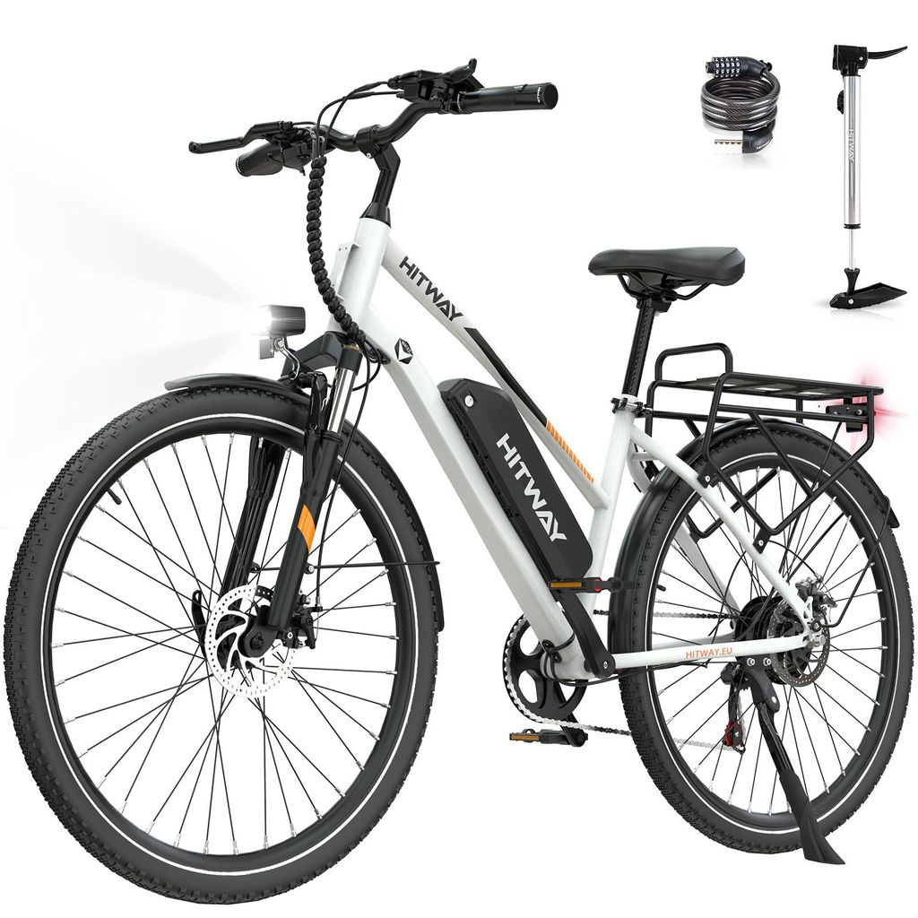 HITWAY E Bike, City E-Bike & E-Hollandrad,36V/13Ah 468 Wh,28 Zoll,MTB,7 Gang, 25km/h, Heckmotor, Kettenschaltung, LCD Display, E-Citybike Damen Herren