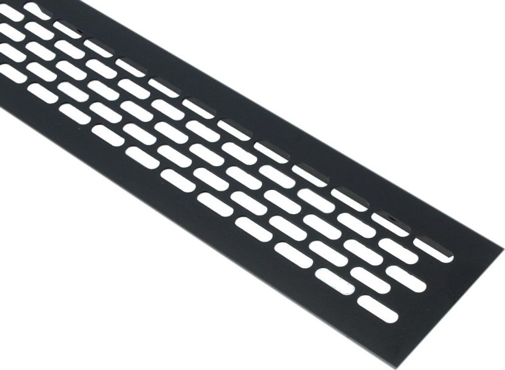 Aluminium Lüftungsgitter 60x245mm Stegblech Lüftungsblech Lüftung Heizungsgitter Schwarz eloxiert