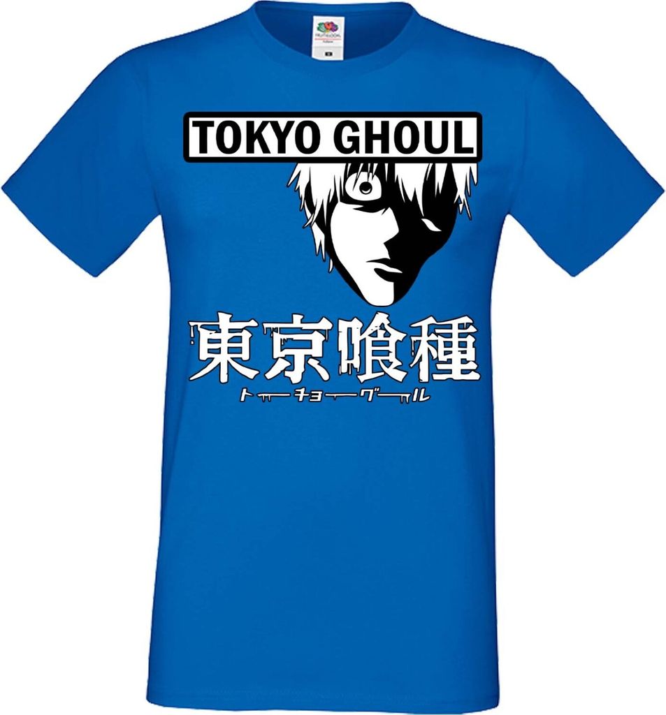 Herren T-Shirt Manga Anime Tokyo Ghoul 02 Ghoul, Man 2XL / Blau