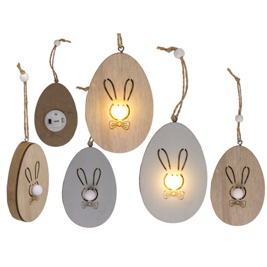 Out of the Blue Holz-Dekohänger in Ei-Form, Hasengesicht