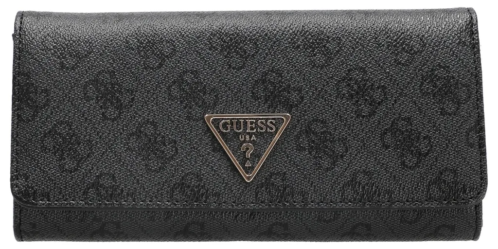 Portefeuille Guess Laurel II SLG Flap Logo Charbon 20 cm élégant