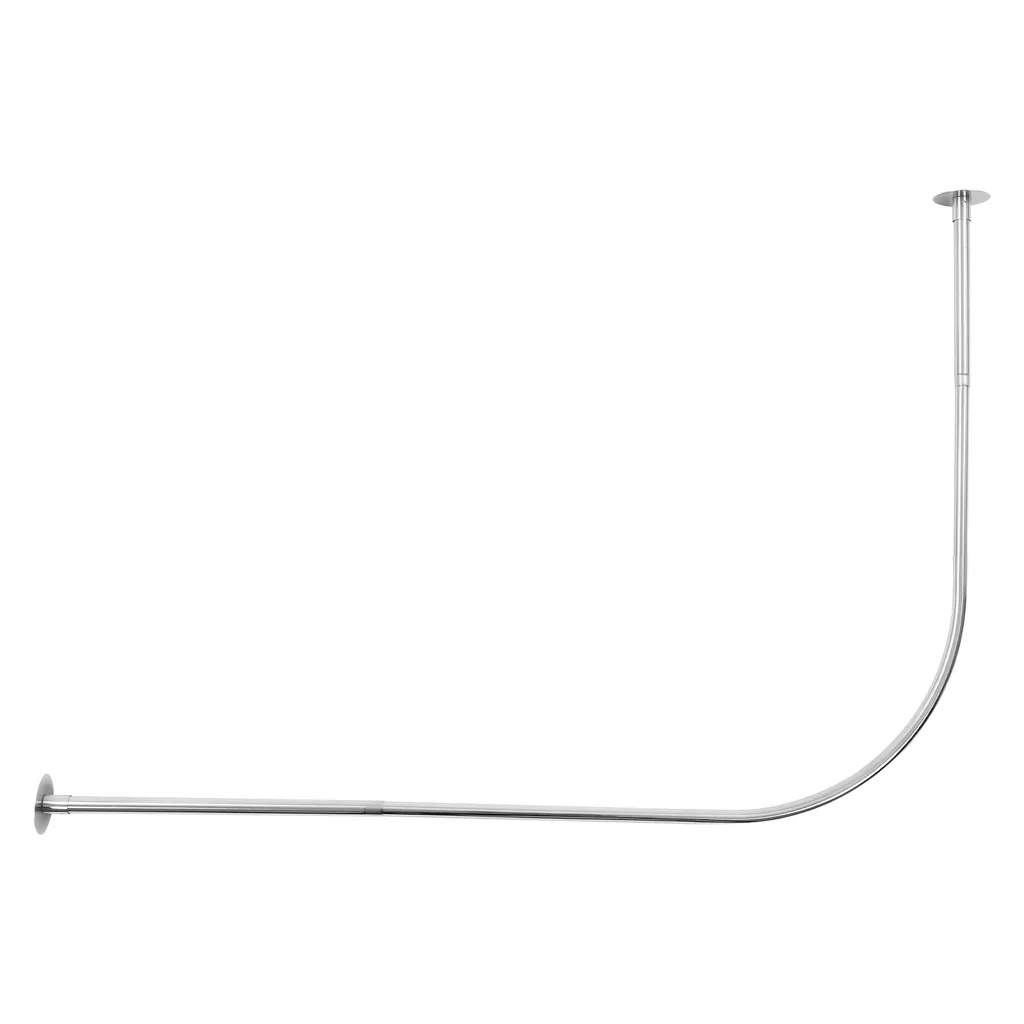 Tringle à rideau de douche coudée et extensible pour salle de bain