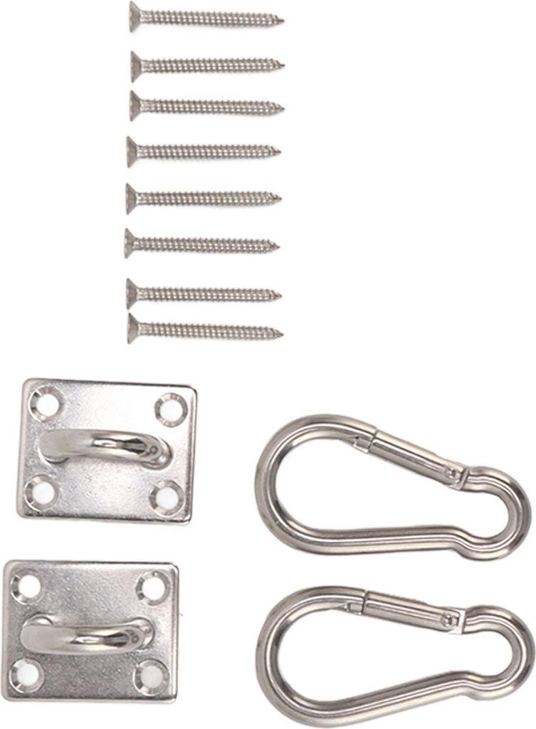 200kg Outdoor Swing Hook Set mit quadratischer Tür Schnalle Federhaken 304 Edelstahl Hängematte Haken Set für Porch Yoga