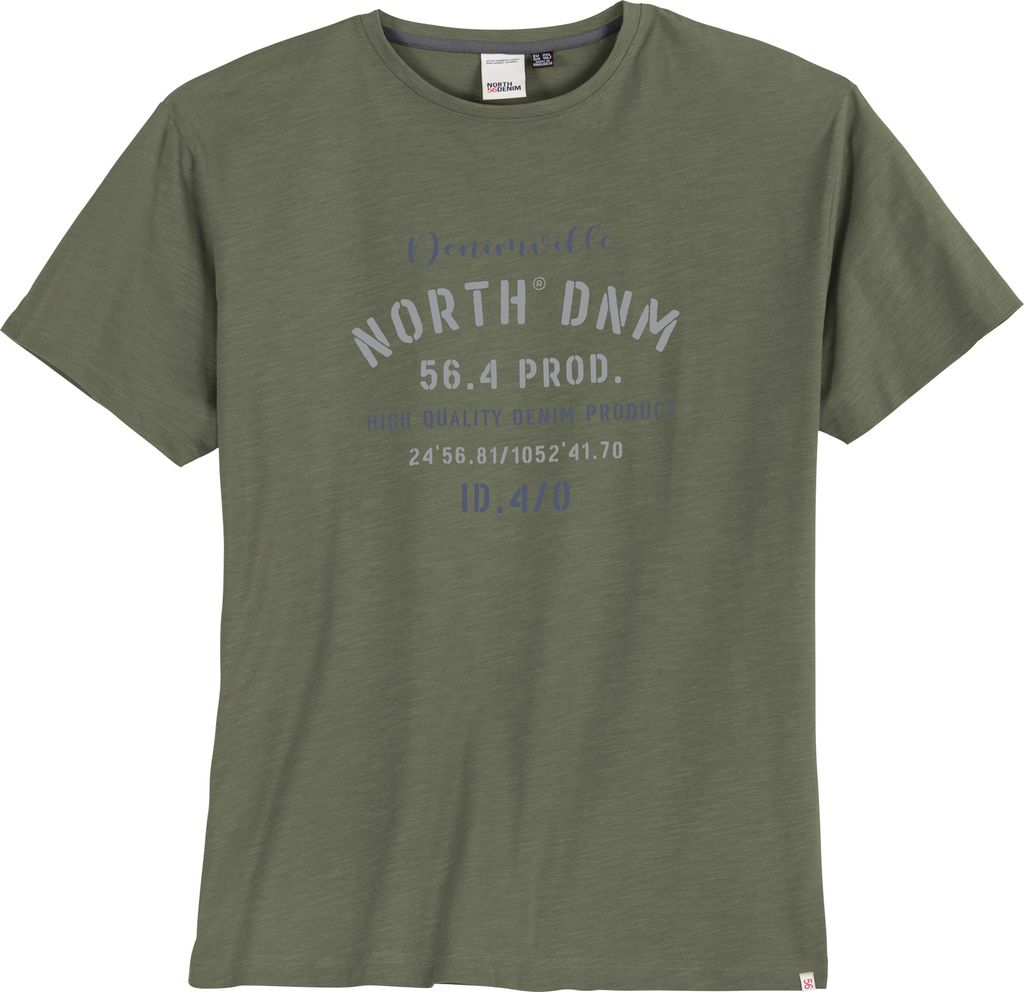 North 56°Denim XXL T-Shirt oliv Frontprint