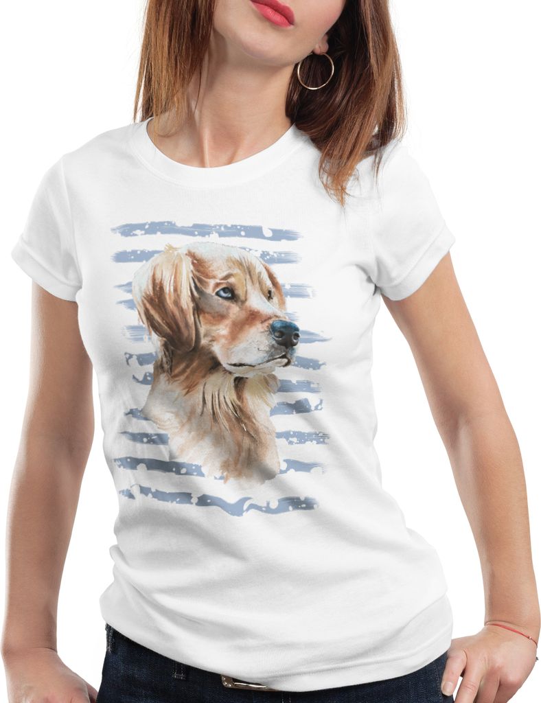 style3 Golden Retriever Damen T-Shirt hundeliebhaber züchter sommer, Größe:L