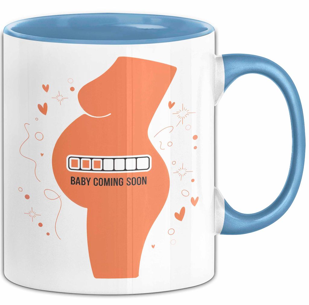 Werdende Mama Tasse Geschenk Lustige Geschenkidee Spruch Für Bald Mütter (Blau)