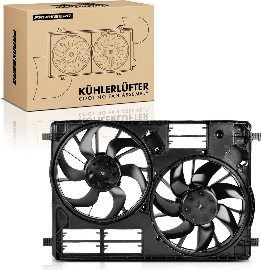 Frankberg 1x Motorkühller Doppellüfter mit Kühlerlüfterrahmen Ford C-Max 2 Focus 3 Kuga 2 1.5L 2.0L