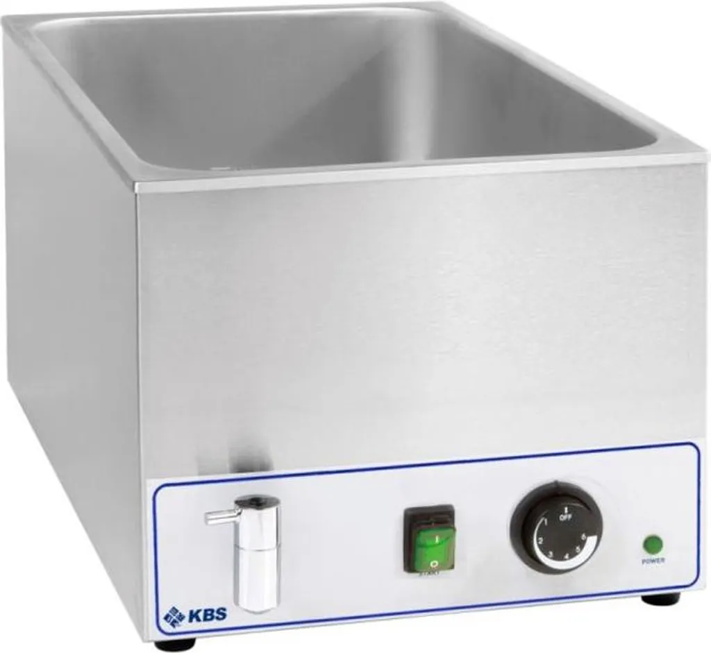 Bain-marie KBS sans risque de brûlure avec robinet de vidange GN 1/1