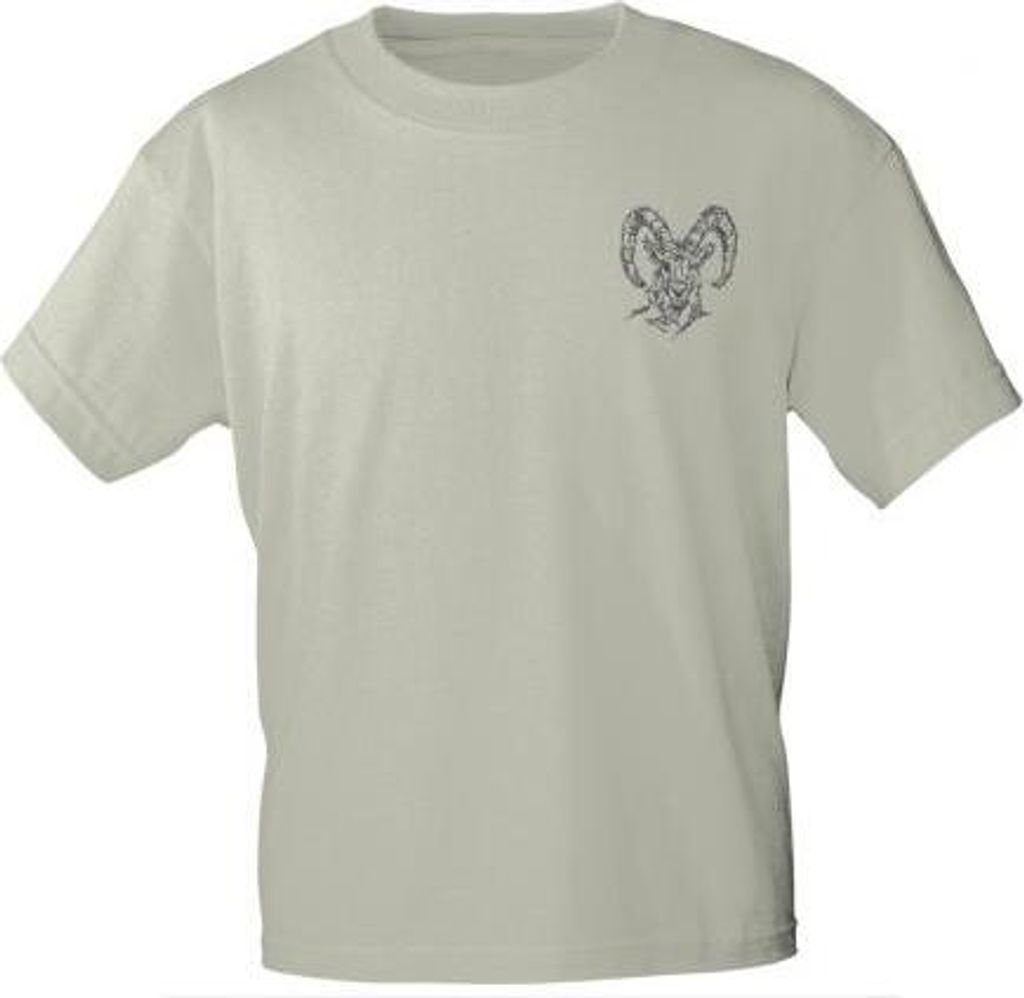 T-Shirt mit Print Steinbock Kopf gebogene Hörner - 11912 Produktbild 