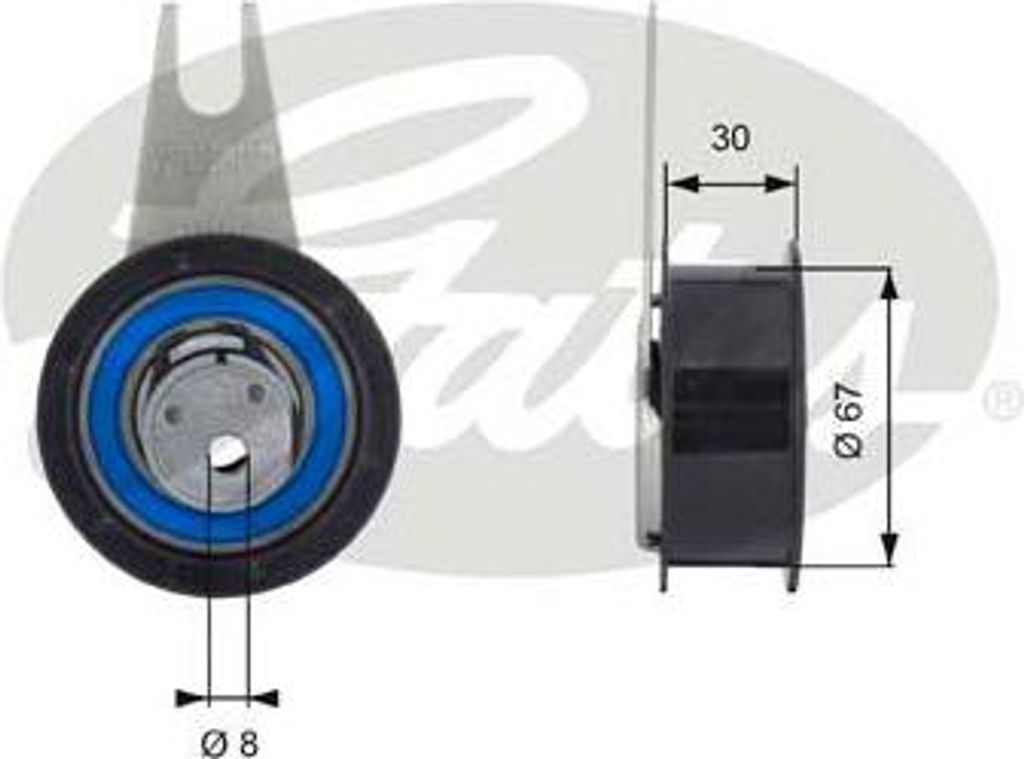 GATES T43041 Spannrolle, Zahnriemen OE 28109243 kompatibel mit Vento, Passat 35I, Golf III, Toledo