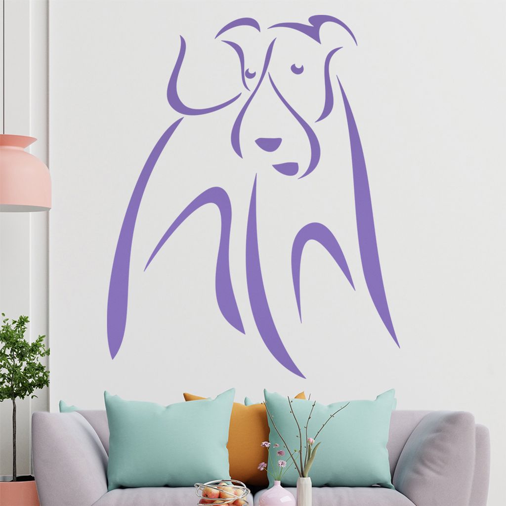 Hund Linien - Hunde Wandtattoo in 6 Größen - Wandaufkleber Wall Sticker - Dekoration, Küche, Wohnzimmer, Schlafzimmer, Badezimmer