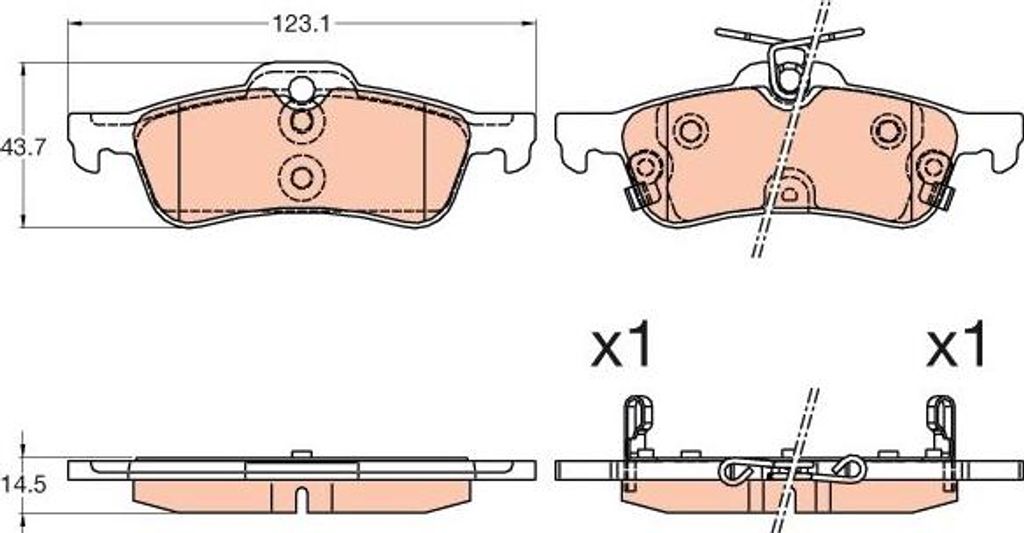 TRW GDB3588 Bremsbelagsatz, Scheibenbremse OE 43022TV0E01 kompatibel mit Civic