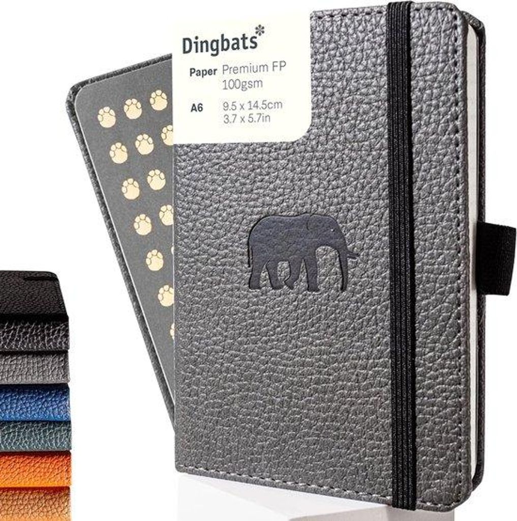 Notizbuch - Hardcover - A6 - Grauer Elefant - Cremefarbenes Papier