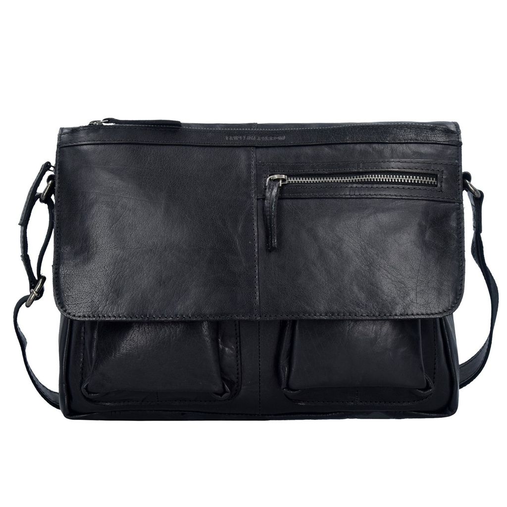 Spikes & Sparrow Business Bag Leder Flap SP-1031 BR Black