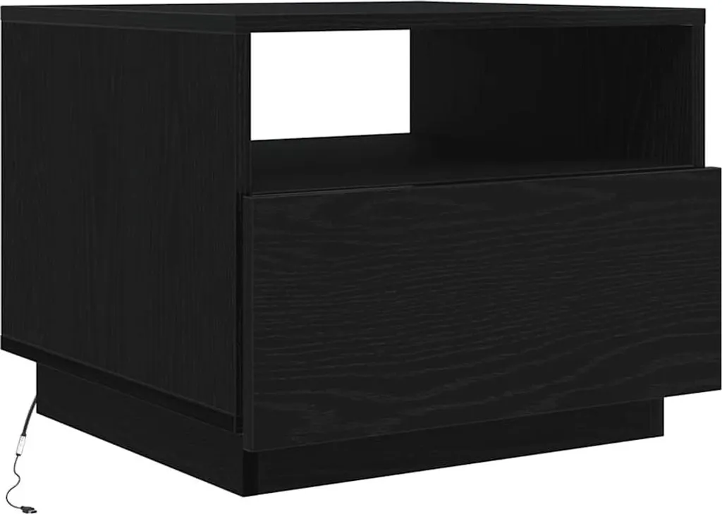Table basse LED noire 50x49 cm : solution déco pour petit salon
