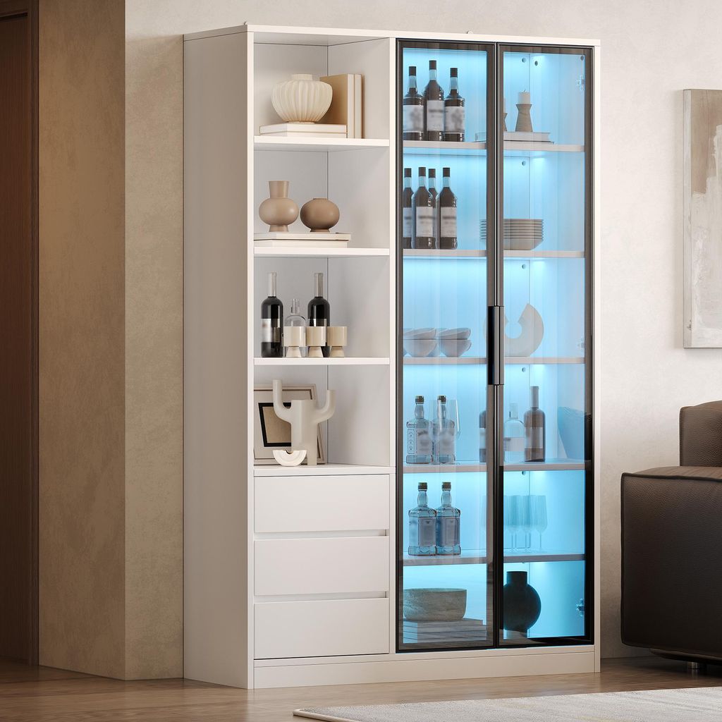 Flieks Vitrine mit 3 Schubladen, 2 rechte gehärtete Produktbild 