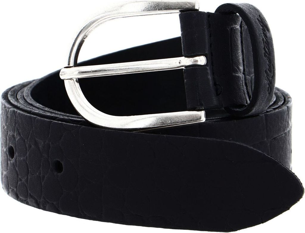 MUSTANG Leder Gürtel Croco Belt 3.0 W75 Black schwarz