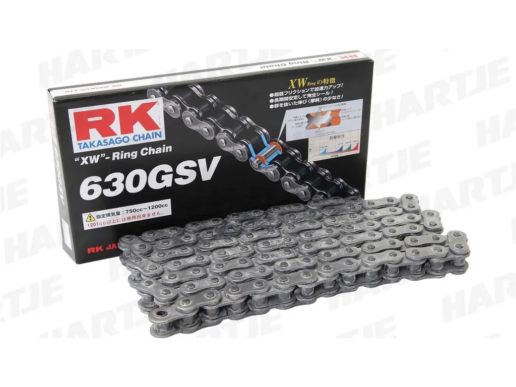 Chaîne RK 630 GSV 98 Maillons Gris Ouvert pour Moto Grand Tourisme