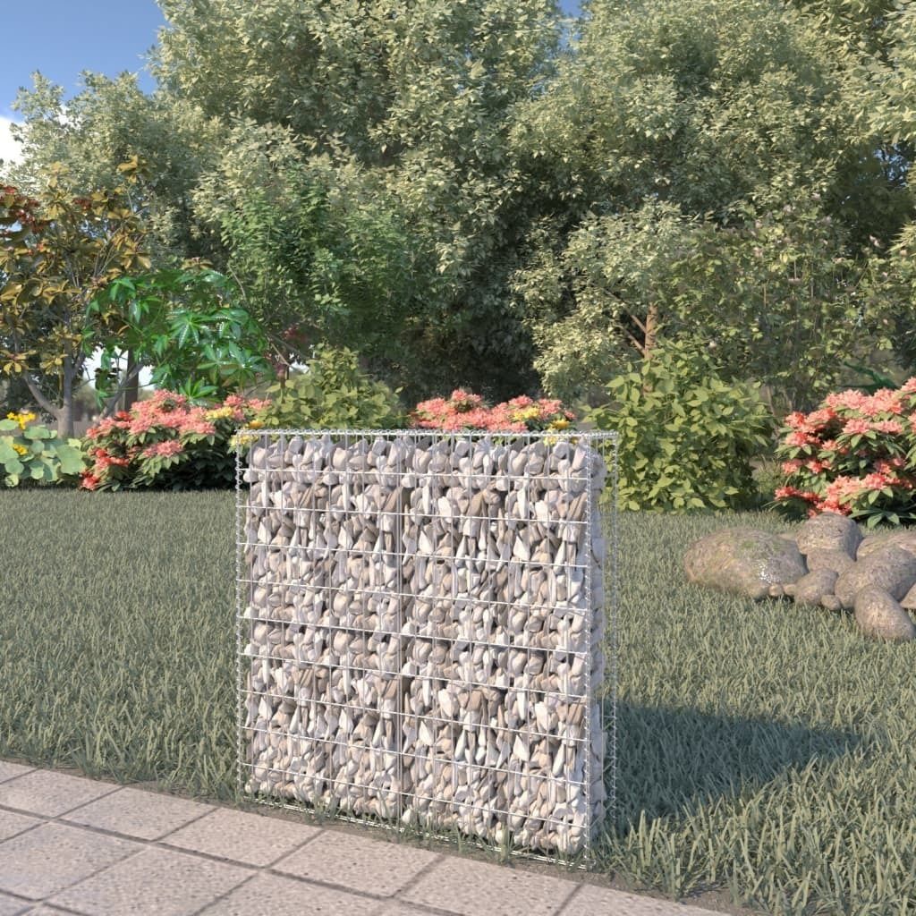 Maison Exclusive - Gabionenwand mit Abdeckung Verzinkter Stahl 80×20×100 cm
