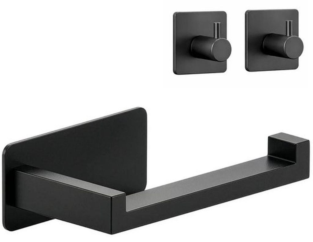 MINISMUS Toilettenpapierhalter Edelstahl Schwarz, mit 2 Produktbild 